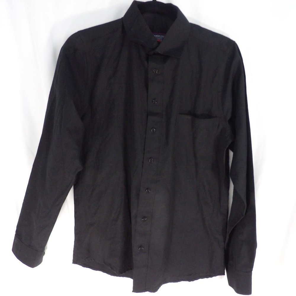 Cambridge Boys Black Button Down Shirt Size Small